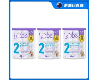 【澳洲直邮包邮】Bubs 婴幼儿山羊A2配方奶粉2段 800克x3罐/箱（6-12个月适用）
